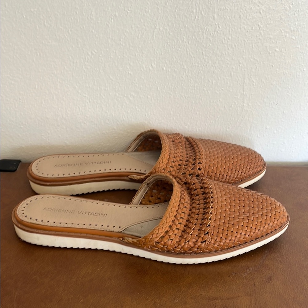 Adrienne Vittadini Women's Tan Woven Slip-On Shoes
